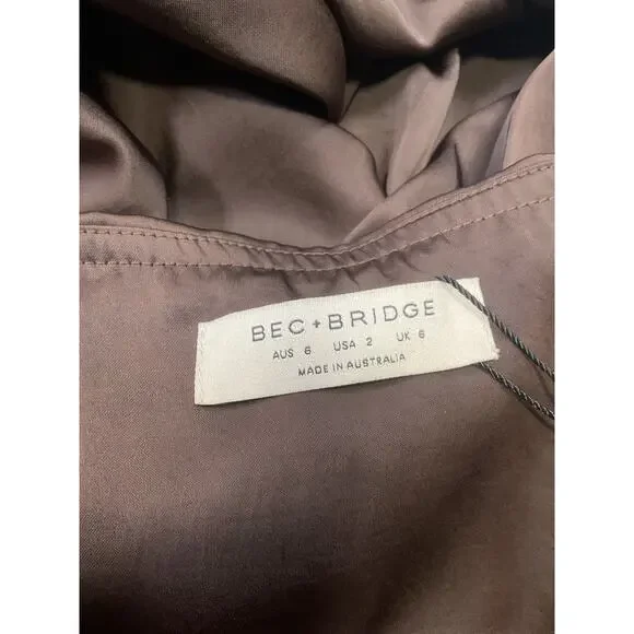 Bec + Bridge 'Jones' Brown Polyester Strapless Maxi Dress Size 2 - NWT